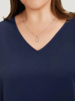 Anti-Wrinkle Two Tone Hanky Hem Blouse -Bloomchic Shop 66738994 mf