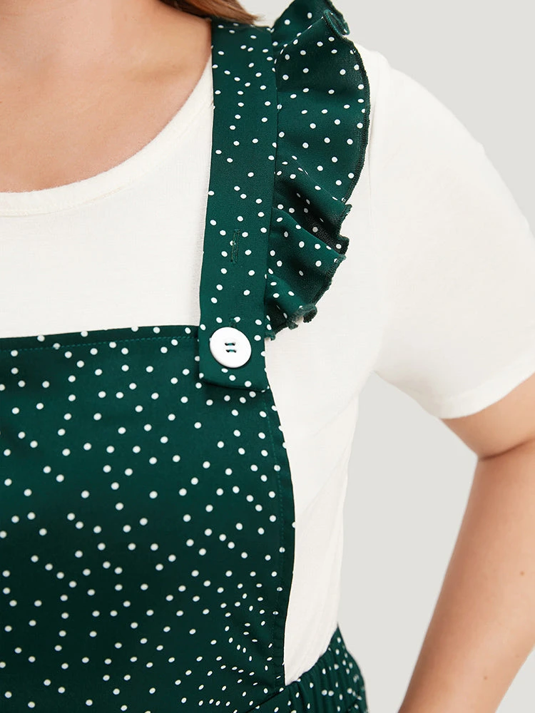 Polka Dot Flutter Trim Overall Cami Jumpsuit 7 Polka Dot Flutter Trim Overall Cami Jumpsuit - Image 5