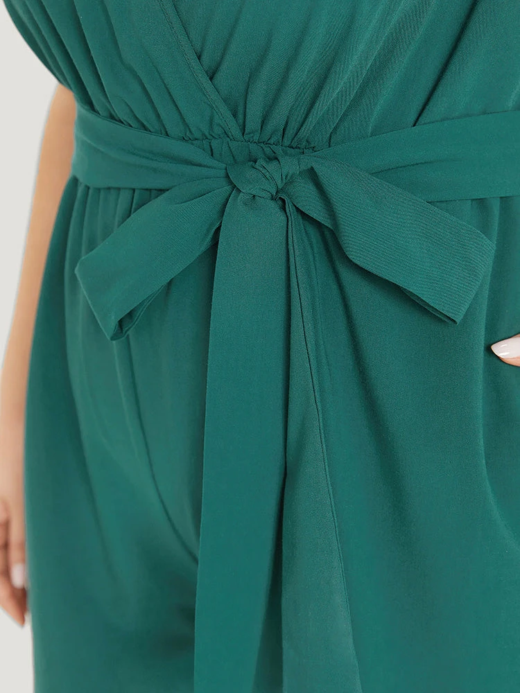 Supersoft Essentials Plain Surplice Neck Belted Jumpsuit 10 Supersoft Essentials Plain Surplice Neck Belted Jumpsuit - Image 8