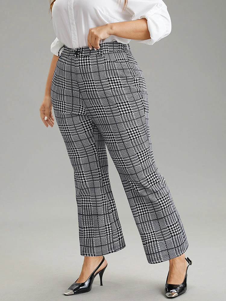 Houndstooth Pocket Flare Leg Zipper Fly Pants 7 Houndstooth Pocket Flare Leg Zipper Fly Pants - Image 5