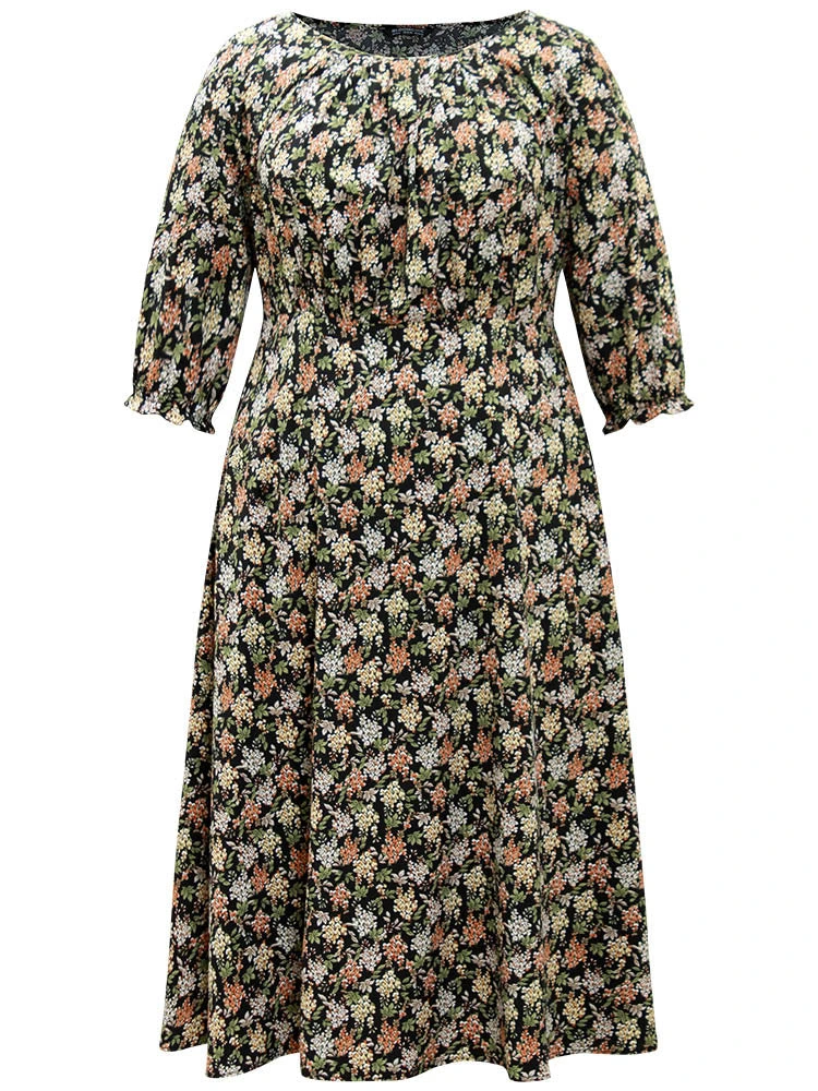 Ditsy Floral Elastic Waist Pleated Dress 9 Ditsy Floral Elastic Waist Pleated Dress - Image 7