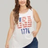Letter Print Graphic Tank Top -Bloomchic Shop 675487218 wt
