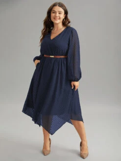 Plain Textured V Neck Hanky Hem Dress 28 Plain Textured V Neck Hanky Hem Dress -Bloomchic Shop 676517477 yl adc3686e 0ddb 4097 afea a2c1ec048500