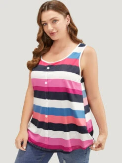 Striped Contrast Button Detail Scoop Neck Tank Top 15 Striped Contrast Button Detail Scoop Neck Tank Top -Bloomchic Shop 677952616 jr