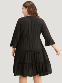 Supersoft Essentials Plain Ruffles Gathered Notched Dress 11 Supersoft Essentials Plain Ruffles Gathered Notched Dress -Bloomchic Shop 679183255 qa 5d251d15 e1e3 4565 8c77 82717379a989