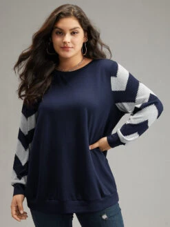 Geometric Patchwork Round Neck Sweatshirt -Bloomchic Shop 682562512 go 89b0ff83 2abe 4cda a266 0117620a96f7