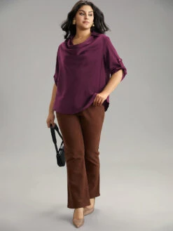 Anti-Wrinkle Solid Cowl Neck Tab Sleeve Blouse 23 Anti-Wrinkle Solid Cowl Neck Tab Sleeve Blouse -Bloomchic Shop 682817860 ac c2aa4473 aa82 4e9b 85d3 bdb4a57325a1