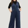 Solid Button Through Pocket Tank Jumpsuit -Bloomchic Shop 685709138 xo