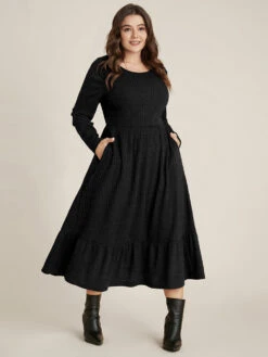 Solid Pocket Rib Knit Ruffle Hem Dress Without Belt 41 Solid Pocket Rib Knit Ruffle Hem Dress Without Belt -Bloomchic Shop 685791538 hu a7f8ccfb 8a60 4c16 a7dc bd080f0fed87