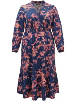 Floral Print Shirred Frill Trim Ties Dress 21 Floral Print Shirred Frill Trim Ties Dress -Bloomchic Shop 685921424 hm