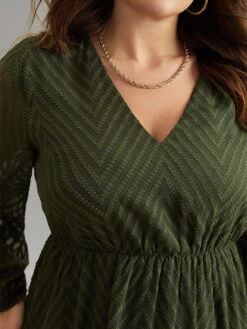 Plain Textured V Neck Hanky Hem Dress 22 Plain Textured V Neck Hanky Hem Dress -Bloomchic Shop 686596221 ds