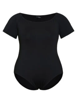 Plain Off Shoulder Raglan Sleeve Bodysuit -Bloomchic Shop 68731842 vo