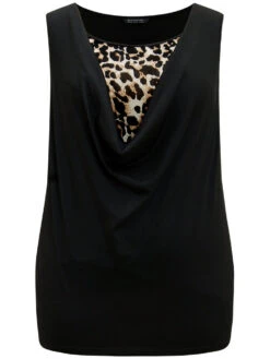 Leopard Patchwork Round Neck Tank Top -Bloomchic Shop 688473774 mu