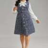 Plaid Patchwork Pocket Button Detail Ties Dress 1 Plaid Patchwork Pocket Button Detail Ties Dress -Bloomchic Shop 688774689 un