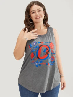 Letter & Floral Print Sleeveless Tank Top 17 Letter & Floral Print Sleeveless Tank Top -Bloomchic Shop 690088213 tr