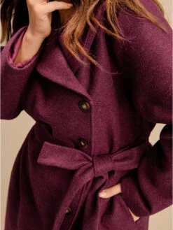 Solid Foldover Collar Pocket Asymmetrical Hem Belted Coat -Bloomchic Shop 69020680 cf 16cfa9ee 2d94 4d8b 823d 27b513f48e82