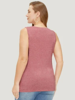 Plain Asymmetrical Hem Button Detail Tank Top -Bloomchic Shop 691639728 rp dc36fa5f 8a99 4083 8b19 3245d757ceaf