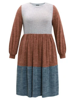 Colorblock Patchwork Pocket Gathered Dress -Bloomchic Shop 695734283 gd b66e090f 4fac 4f8a a374 d044eec8886d