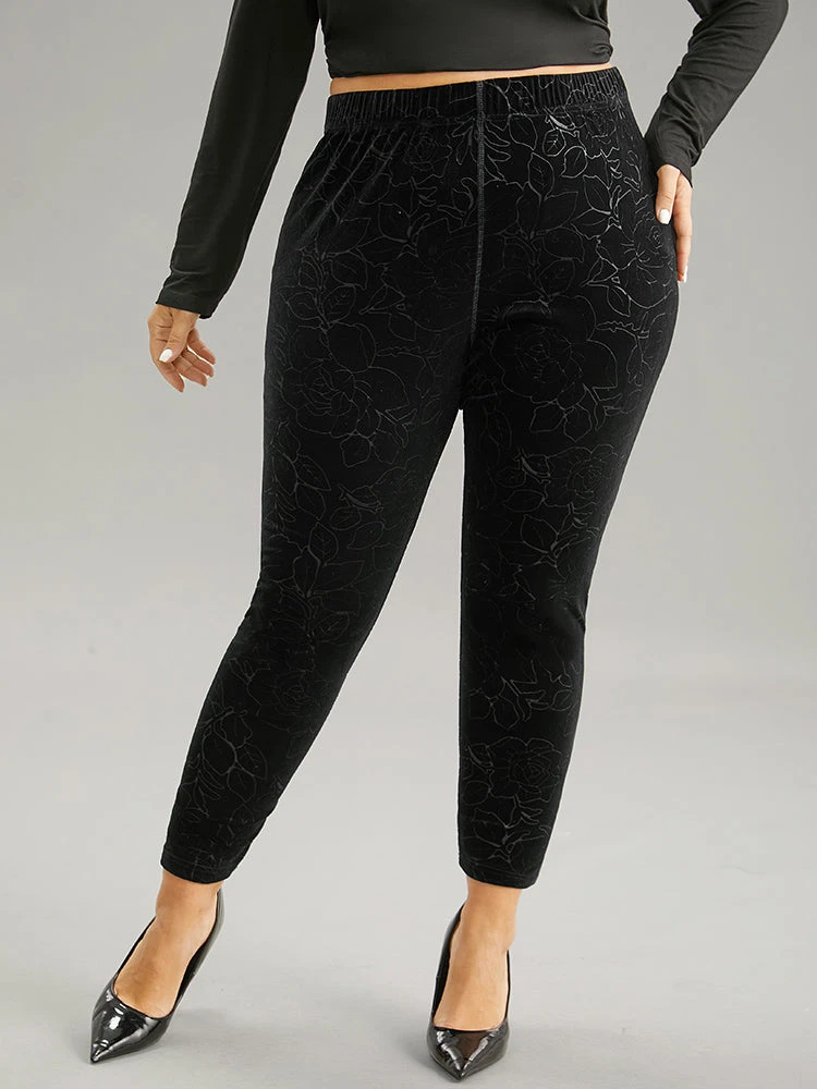 Velvet Silhouette Floral Print High Rise Leggings 3 Velvet Silhouette Floral Print High Rise Leggings