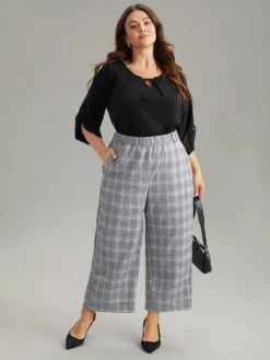 Anti-Wrinkle Buckle Detail Keyhole Tab Sleeve Blouse -Bloomchic Shop 697821756 ap 50126315 edbb 47a8 bdc8 8085bcbaf42d