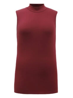 Cotton Plain Funnel Neck Tank Top -Bloomchic Shop 698029947 vx