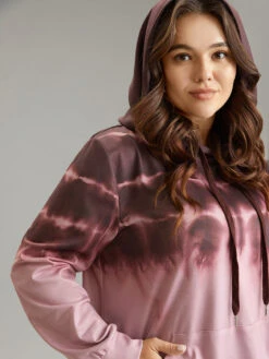 Tie Dye Kangaroo Pocket Hooded Drawstring Sweatshirt -Bloomchic Shop 698512514 oi