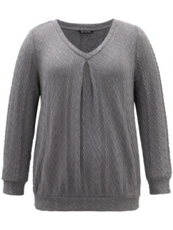 Plain Geometric Textured Plicated Detail Sweatshirt -Bloomchic Shop 699346252 ay df3c34e7 0bce 4328 a638 01c95d232696