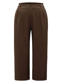 Solid Elastic Waist Plicated Detail Straight Leg Pants 13 Solid Elastic Waist Plicated Detail Straight Leg Pants -Bloomchic Shop 701221487 gm