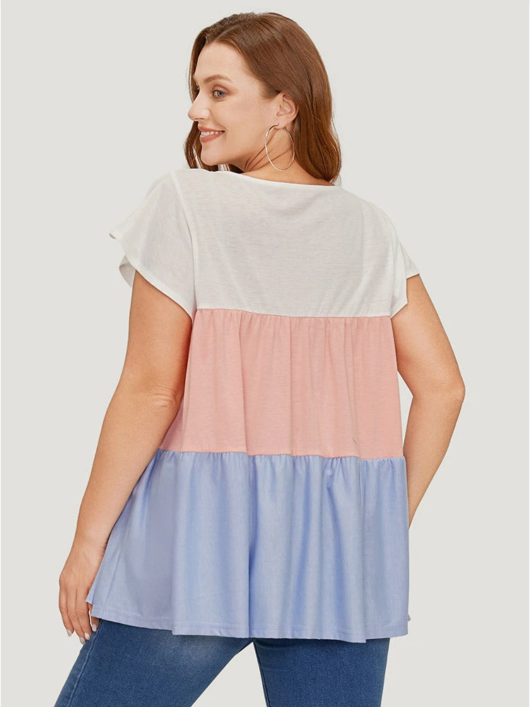 Color Block Contrast Cap Sleeve Tank Top 7 Color Block Contrast Cap Sleeve Tank Top - Image 5