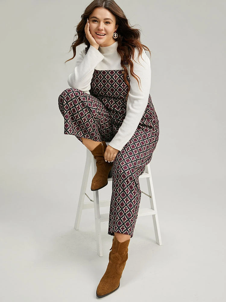 Christmas Geometric Adjustable Straps Jumpsuit 6 Christmas Geometric Adjustable Straps Jumpsuit - Image 4