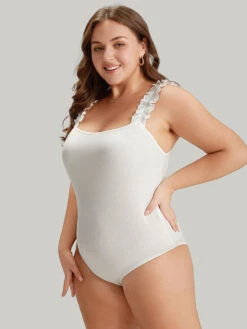 Supersoft Essentials Plain Frill Trim Cami Bodysuit -Bloomchic Shop 710020028 ux