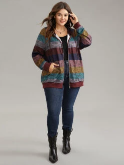 Heather Colorblock Contrast Pocket Hooded Sweatshirt -Bloomchic Shop 717255908 pj