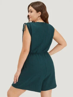 Plain Pocket Drawstring Surplice Neck Tank Jumpsuit -Bloomchic Shop 717329398 qg