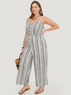 Striped Print Button Pocket Detail Cami Jumpsuit 15 Striped Print Button Pocket Detail Cami Jumpsuit -Bloomchic Shop 718504905 hl