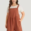 Solid Pocket Button Through Gathered Overall Jumpsuit 1 Solid Pocket Button Through Gathered Overall Jumpsuit -Bloomchic Shop 719144888 jw