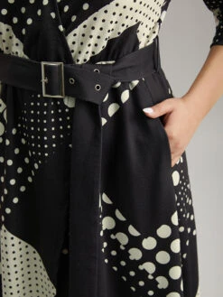 Polka Dot Geometric Print Belted Wrap Dress -Bloomchic Shop 720788506 qd 77b74da9 6cd5 4014 8f97 8360dea0abfa