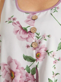 Floral Split Front Button Detail 2-In-1 Tank Top -Bloomchic Shop 72321087 qf