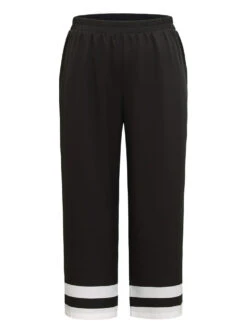 Contrast Trim Slant Pocket Elastic Waist Pants 15 Contrast Trim Slant Pocket Elastic Waist Pants -Bloomchic Shop 724537790 dt