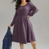 Plisse Solid Side Button Detail Dress 1 Plisse Solid Side Button Detail Dress -Bloomchic Shop 724628489 ik