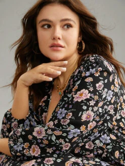 Boho Print Lantern Sleeve Elastic Waist Dress 12 Boho Print Lantern Sleeve Elastic Waist Dress -Bloomchic Shop 727885107 yj