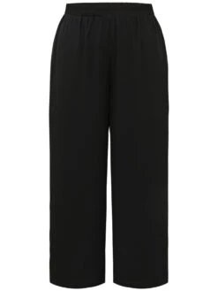 Solid Chiffon Elastic Waist Wide Leg Pants -Bloomchic Shop 727921048 to a669bf4d 6fe3 4f57 8fa8 3e85d6eb8155