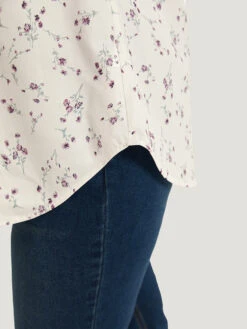 Ditsy Floral Pleated Notched Arc Hem Tank Top -Bloomchic Shop 728362414 zz