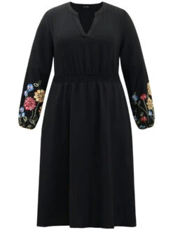 Floral Embroidered Notched Midi Dress 15 Floral Embroidered Notched Midi Dress -Bloomchic Shop 73248805 pq