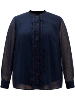 Guipure Lace Mesh Button Through Blouse -Bloomchic Shop 733282839 hk