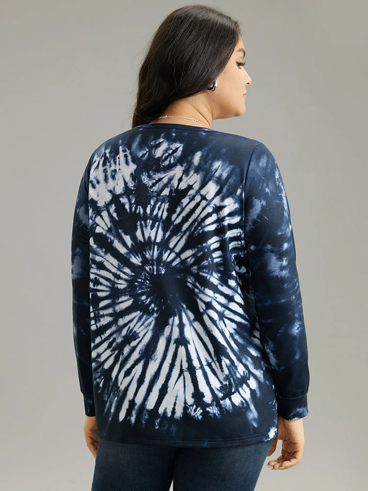 Tie Dye Long Sleeve Crew Neck Sweatshirt 4 Tie Dye Long Sleeve Crew Neck Sweatshirt - Image 2