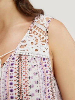 Bandana Print Tassels Lace Tank Top -Bloomchic Shop 73966284 ij