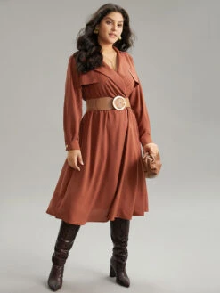 Static-Free Plain Lapel Collar Belted Pocket Dress -Bloomchic Shop 741560879 bx 611c656e b112 4c27 b97b eff00c1c8c29