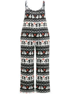 Halloween Witch & Pumpkin Pattern Striped Jumpsuit -Bloomchic Shop 742444459 cr