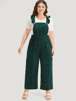 Polka Dot Flutter Trim Overall Cami Jumpsuit 12 Polka Dot Flutter Trim Overall Cami Jumpsuit -Bloomchic Shop 743771093 yk
