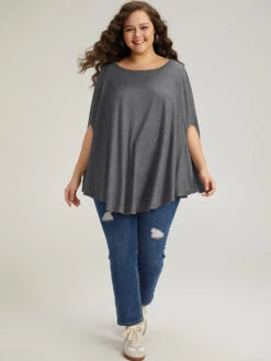 Solid Dolman Sleeve Crew Neck T-shirt 13 Solid Dolman Sleeve Crew Neck T-shirt -Bloomchic Shop 74617088 jg